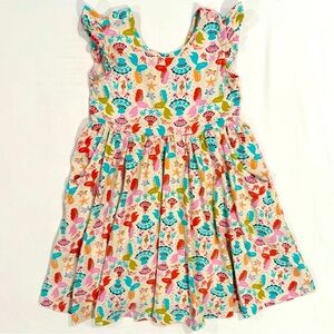 Hanna Andersson Super Soft Skater Dress Girls 6-7 120 cm Mermaids Paradise Fall